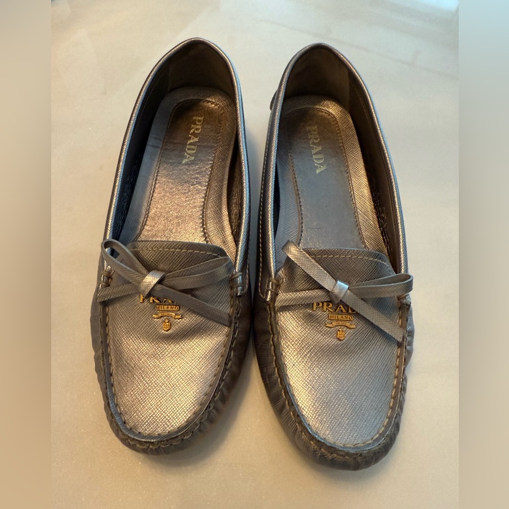 PRADA Gunmetal Driving Shoes